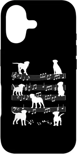 Vista 32 de Musician Dog Playing On Musical Notes Music Lover Piano Case for iPhone 16