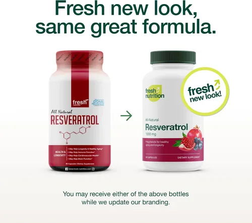 Vista 2 de Suplemento de resveratrol - Trans-resveratrol Extra Strength 750mg - Suplemento de polifenoles naturales, puros y potentes - Vegano, sin OMG, sin
