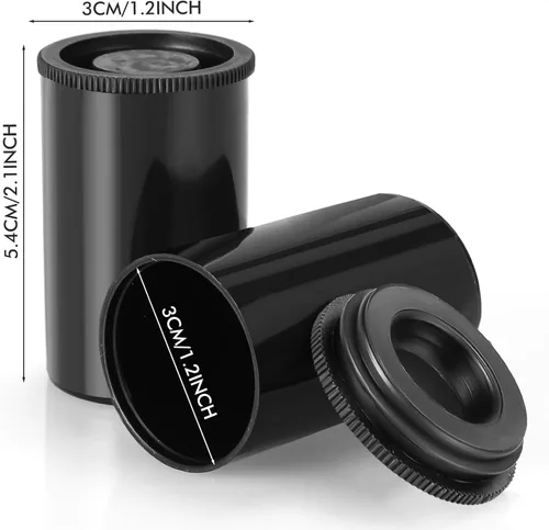 Vista 3 de JOVITEC 200 recipientes de película de plástico de 1.38 pulgadas (1.378 in), contenedores vacíos de almacenamiento con tapas para accesorios