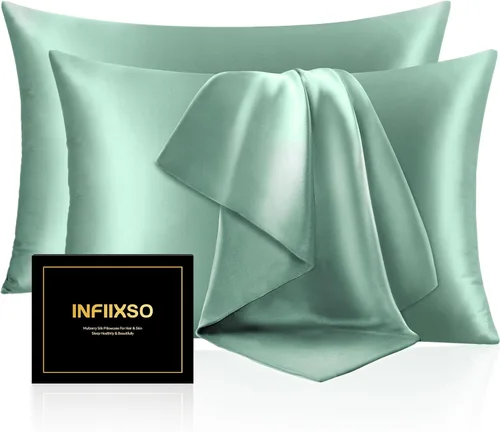 Vista 12 de INFIIXSO Funda de almohada de seda de morera, para cabello y piel, tamaño estándar, cremallera oculta, 20 x 26 pulgadas, suave y refrescante