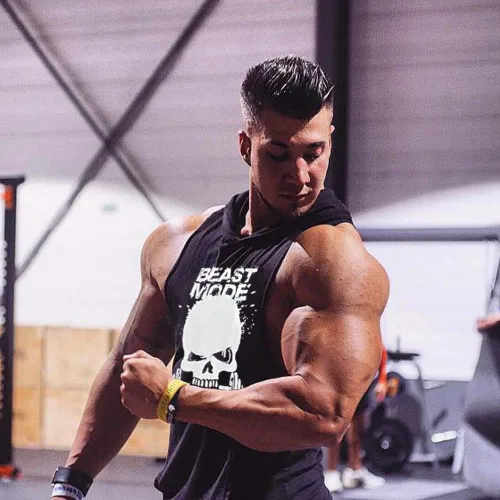 Vista 6 de SZKANI Chaleco de entrenamiento sin mangas con estampado de calavera para hombre