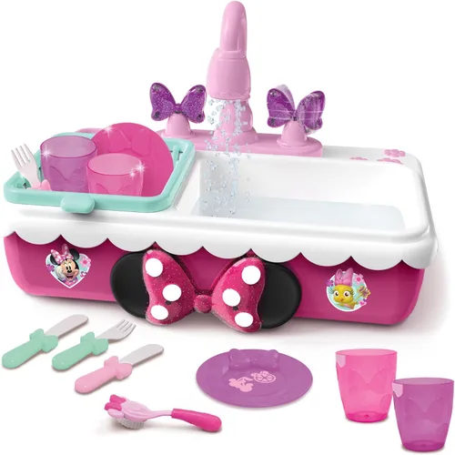Vista 4 de Juego de fregadero mágico de ayudantes felices de Minnie, fregadero de simulación que funciona, juguetes para niños a partir de 3 años de Just Play