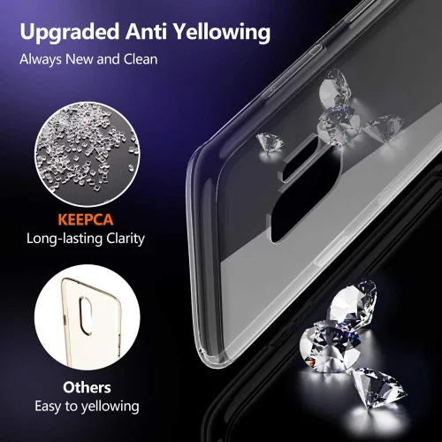 Vista 4 de Funda delgada para Samsung Galaxy S9, de silicona TPU flexible, suave, ligera, antiarañazos, absorción de golpes, transparente