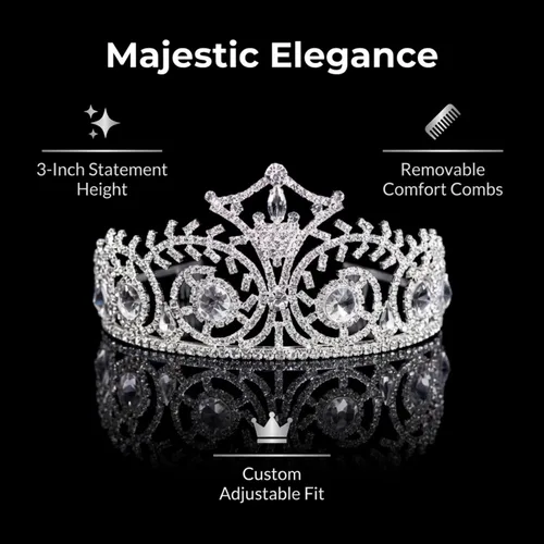 Vista 5 de Anderson's Tiara de Elsa, boda con diamantes de imitación, baile, tiara de desfile, tiara de reina o princesa para graduación, regreso a casa