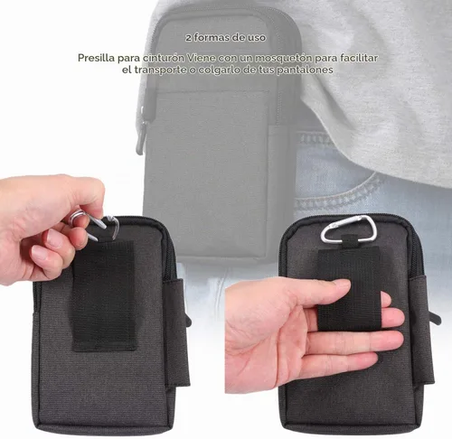 Vista 5 de ZORSOME Molle - Riñonera deportiva para Samsung Galaxy S25 S24 S23 S22 S21 S20 Ultra/Note 20 5G / Note20 Ultra S23 Plus y más, bolsa vertical