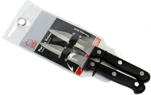 Vista 2 de Chef Craft Select - Cuchillos para pelar, juego de 2 cuchillos de 9.5 pulgadas, acero inoxidable/negro