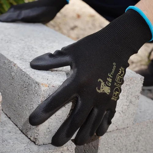 Vista 8 de G & F - Guantes de trabajo para hombre, agarre ligero, revestimiento de poliuretano, compatibles con pantalla táctil, flexibles y transpirables
