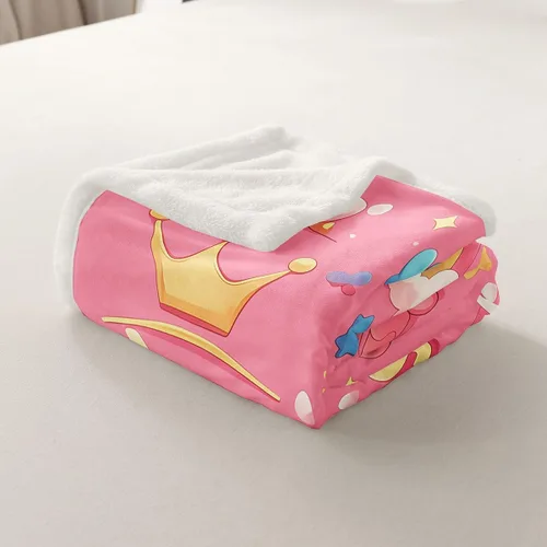 Vista 5 de Princess Flannel Blanket All Seasons,Rainbow Cloud Stars Butterfly Bed Blanket for Kawaii Home Decor,Dreamy Fairy Tale Castle Blanket for Kids Girls