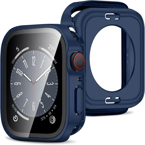 Vista 9 de Amizee 2 en 1 Estuche [Paquete de 2] Compatible con Apple Watch SE 3/2/1 Series 6/5/4 40mm con Protector de Pantalla Integrado, Cubierta Protectora