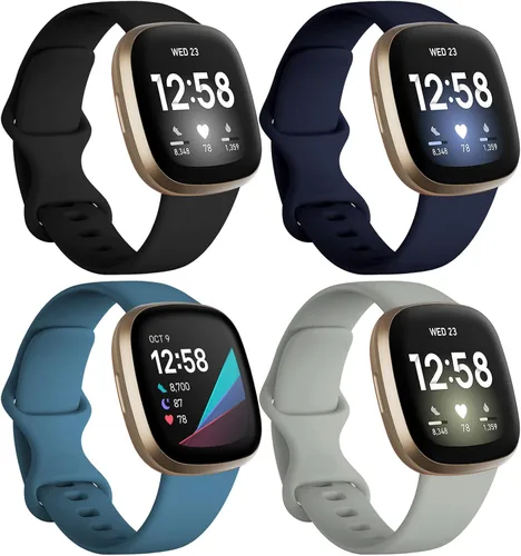 Vista 16 de Dirrelo Bandas compatibles con Fitbit Sense/Versa 3 / Versa 4 / Sense 2, correa deportiva de TPU suave, pulsera de repuesto para mujeres y hombres A