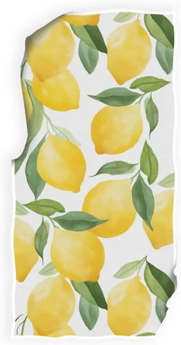 Vista 5 de Pfrewn Toallas de mano de limón fresco de 16 x 30 pulgadas, toalla de baño retro con hojas de limón amarillo, toalla de baño suave y absorbente