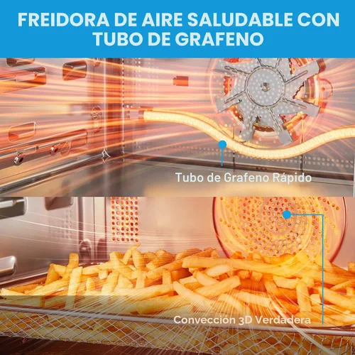 Vista 4 de Midea Horno de Microondas y Vapor 4 en 1 Multifuncional, Combo Freidora de Aire, Vaporera y Horno de Microondas, 32 Funciones Automáticas, Potencia