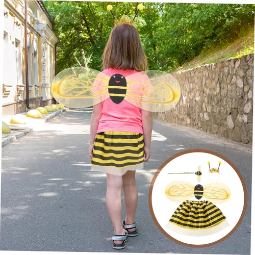Vista 6 de Disfraz de alas de hada para niñas, 12 piezas, disfraz de cosplay para niñas, tutú para niñas, ropa de alas de hada