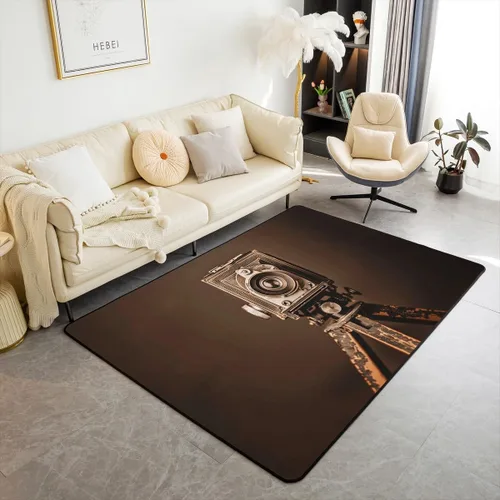 Vista 11 de Homewish Alfombra antideslizante de cine de teatro, alfombra de película retro con palomitas de maíz para interiores, alfombra de entrada, noche