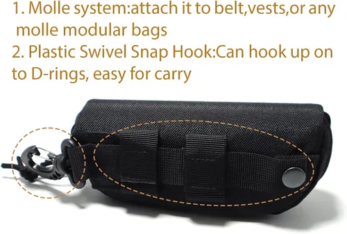 Vista 3 de Tactical Molle Glasses Case Tactical Eyeglasses Case Shockproof Sunglasses Carrying Protective Box with Clip
