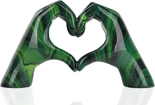 Vista 8 de Decoración colorida de mano en forma de corazón, estatua de mano en forma de corazón, escultura de dedo de amor para decoración de boda, adecuada