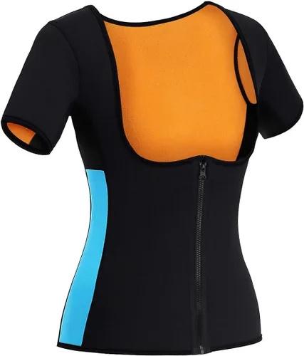 Vista 6 de NonEcho - Chaleco de neopreno para mujer adelgazante con mangas, para sauna, spa, para ejercicio, para la pérdida