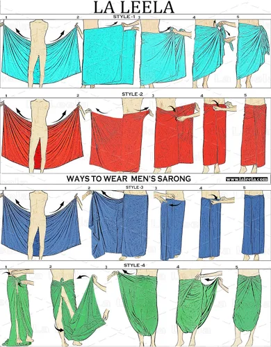 Vista 5 de LA LEELA Traje de baño de verano para hombre, pareo de vacaciones, ropa de playa, envoltura de lava de lava, pareos para hombres