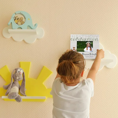 Vista 6 de Regalos de primera comunión para niños y niñas, marco de fotos personalizado de la primera comunión con nombre y fecha, 2 orientaciones para fotos