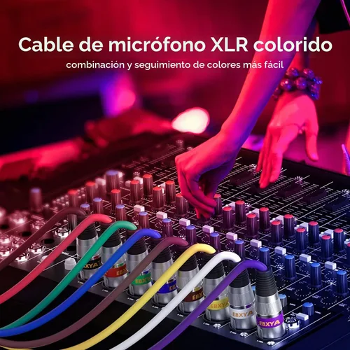 Vista 6 de EBXYA Cable XLR de 2 pies, paquete de 10 unidades, 3 pines, cable de micrófono XLR equilibrado macho a hembra, adecuado para mezclador de audio 10