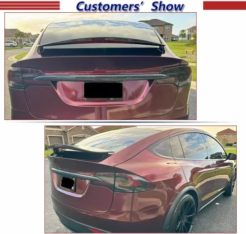Vista 3 de Modelo X - Tapa trasera de fibra de carbono para maletero compatible con Tesla Model X 2016-2019
