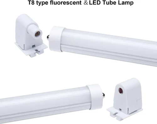 Vista 4 de 10 pares de conectores de base de lápida con T8 de un solo pin FA8 de 8 pies de bombilla LED de repuesto de émbolo fluorescente
