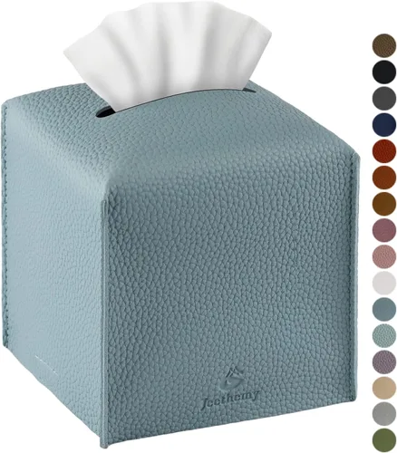 Vista 13 de Funda para Caja de Pañuelos, Jeethemy Porta Caja de Pañuelos Cuadrada de Cuero PU, Moderno Estuche de Pañuelos Organizador Dispensador de Papel