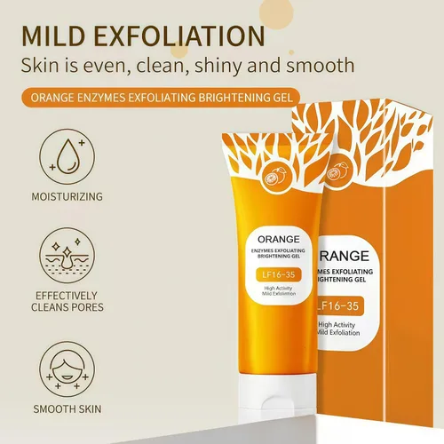 Vista 3 de Gel exfoliante naranja para cara y cuerpo, exfoliante 2025, limpieza profunda de los poros, elimina puntos negros e hidrata la piel, todo