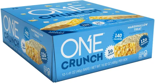 Vista 3 de ONE - Barras de proteína crujientes, sabor malvavisco, barras de proteína sin gluten con 12 g de proteína y 1 g de azúcar, productos básicos