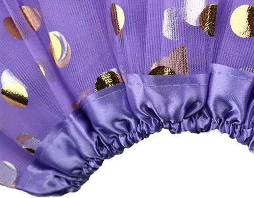 Vista 3 de Jastore Falda de baile de tul de triple capa con tutú de lunares para niñas