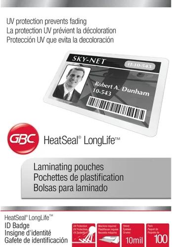 Vista 6 de GBC Swingline 3202104 - Hojas de laminación térmica, tamaño de tarjeta de identificación, 10 mil, HeatSeal LongLife, paquete de 100