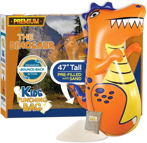 Vista 15 de INFLATABLE DUDES Kids Punching Bag- Bop Bag Sand-Base Pre-filled with Sand, Bop Bag, Inflatable Toy, Punching Bag for Kids, Enhanced Bounce-Back