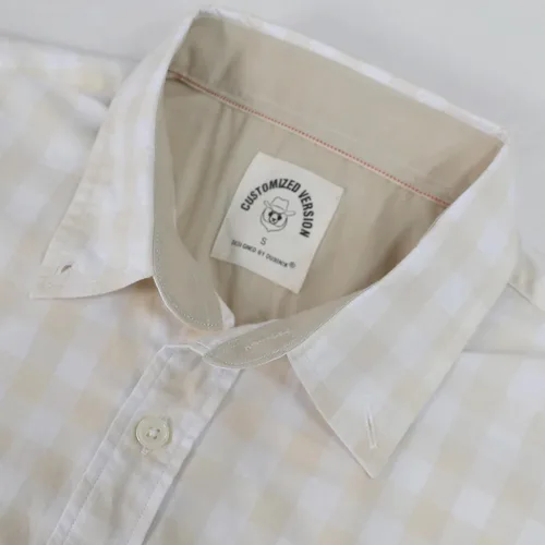 Vista 3 de Dubinik® Camisas de manga corta con botones para hombre, 100% algodón, a cuadros, camisas casuales con bolsillo