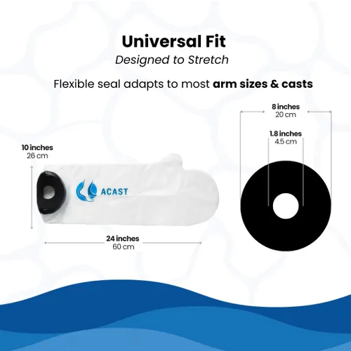 Vista 4 de ACAST Funda impermeable para brazo para ducha Protector de yeso reutilizable para muñeca, codo y dedos Sello seguro sin fugas Protección fácil