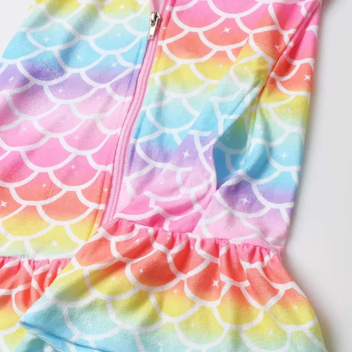 Vista 6 de CHILDRENSTAR Traje de baño de toalla con capucha y cremallera para niñas