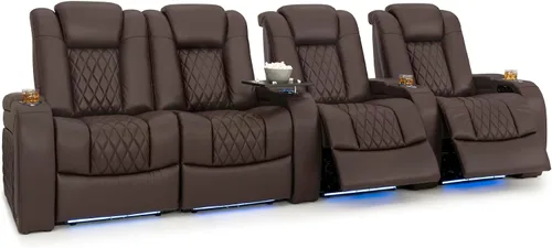 Vista 35 de Seatcraft Asiento de cine en casa Diamante Marrón Reclinable Individual