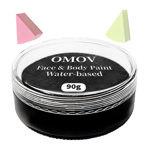 Vista 12 de Pintura facial negra de 4.23 oz (4.23 0z), no tóxica, kit de pintura facial activada por agua para niños y adultos, paleta de pintura facial de gran