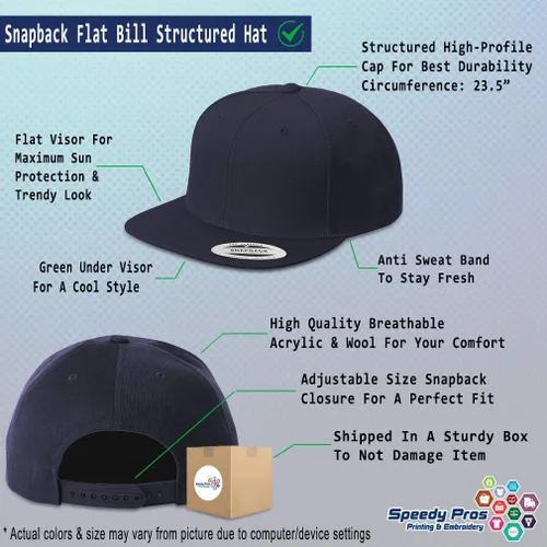 Vista 2 de Sombreros Snapback para hombres y mujeres con texto personalizado y letra plana