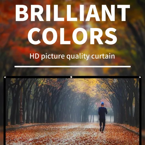 Vista 5 de Kisangel Foldable Portable Projector Screen for Indoor Office Use Lightweight Polyester Movie Projection Screen for Home Theater and Outdoor