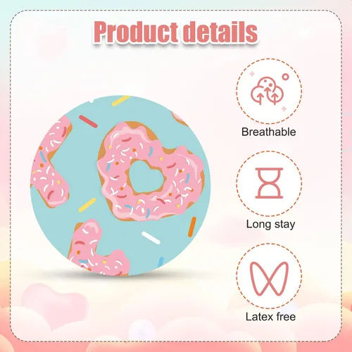 Vista 4 de XIHIRCD 40 fundas adhesivas para Libre 2 o 3, patrón de amor de San Valentín, parches con sensor CGM, transpirables, impermeables, parches