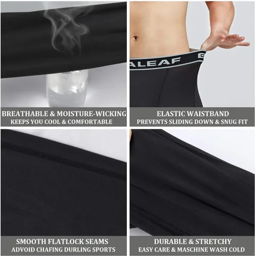 Vista 4 de BALEAF Pantalones de compresión para jóvenes, leggings para niños, pantalones de béisbol para niños, medias de capa base, fútbol, baloncesto