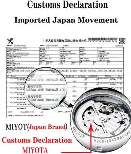 Vista 6 de Reloj de pulsera mecánico automático japonés analógico luminoso para hombre con correa de acero inoxidable