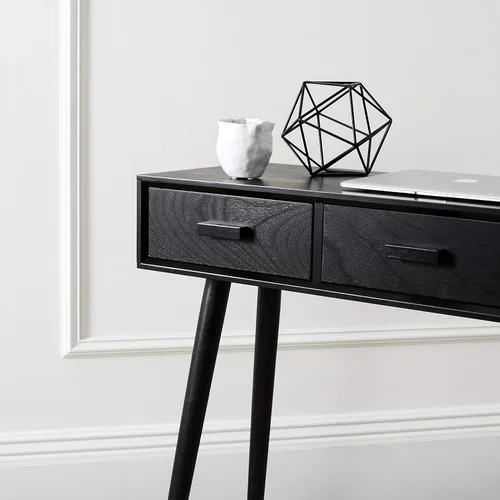 Vista 6 de Safavieh Home Albus Mid-Century - Mesa consola moderna de 3 cajones color negro