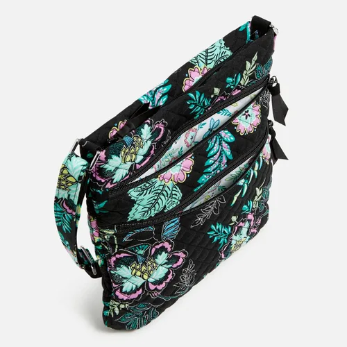 Vista 5 de Vera Bradley - Bolsa cruzada para mujer, de algodón característico de la marca, con triple cremallera, hipster