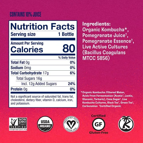 Vista 3 de Health-Ade Kombucha Tea - Bebida orgánica, té fermentado con probióticos vivos, ácidos desintoxicantes, apoya la salud intestinal, sin OMG, vegano