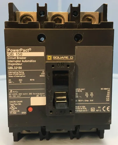 Vista 2 de Square D QBL32150 QB 150 Amp PowerPact Disyuntor 240V Q2L QB150 150A HACR