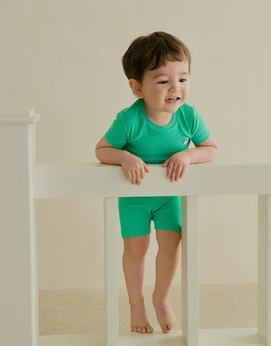 Vista 5 de moimoln Ropa de dormir de algodón de viscosa de bambú de alta calidad 6M-5T acanalada para bebés, niñas y niños, verano fresco