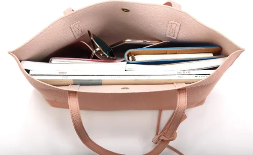 Vista 4 de Nodykka - Bolso con asas para hombro para mujer, de cuero sintético, con borla