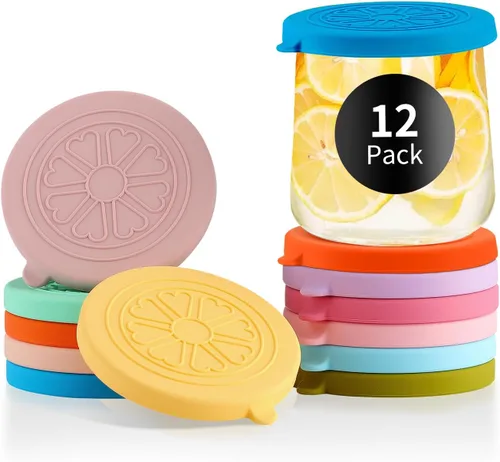Vista 14 de Oui - Tapas de silicona para tarros de yogurt, cubiertas para tarros de vidrio de yogur Oui de 5 onzas, perfectas para botellas de yogur Oui