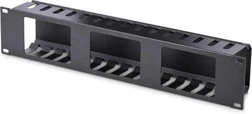 Vista 9 de StarTech - Paquete de 2 organizadores verticales de cables de 20U con conductos de dedo, panel vertical de gestión de cables, canaleta de cables